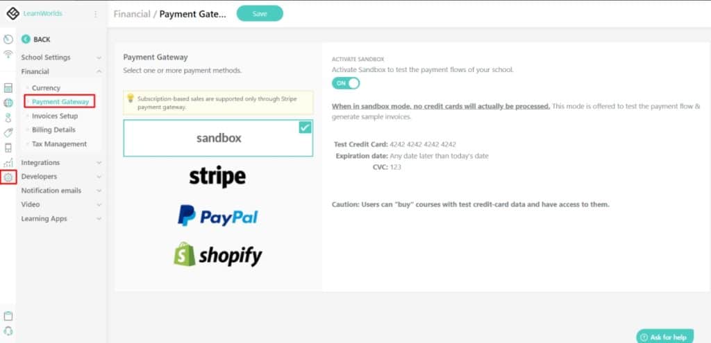 Payment Gateways that LearnWorlds Supports